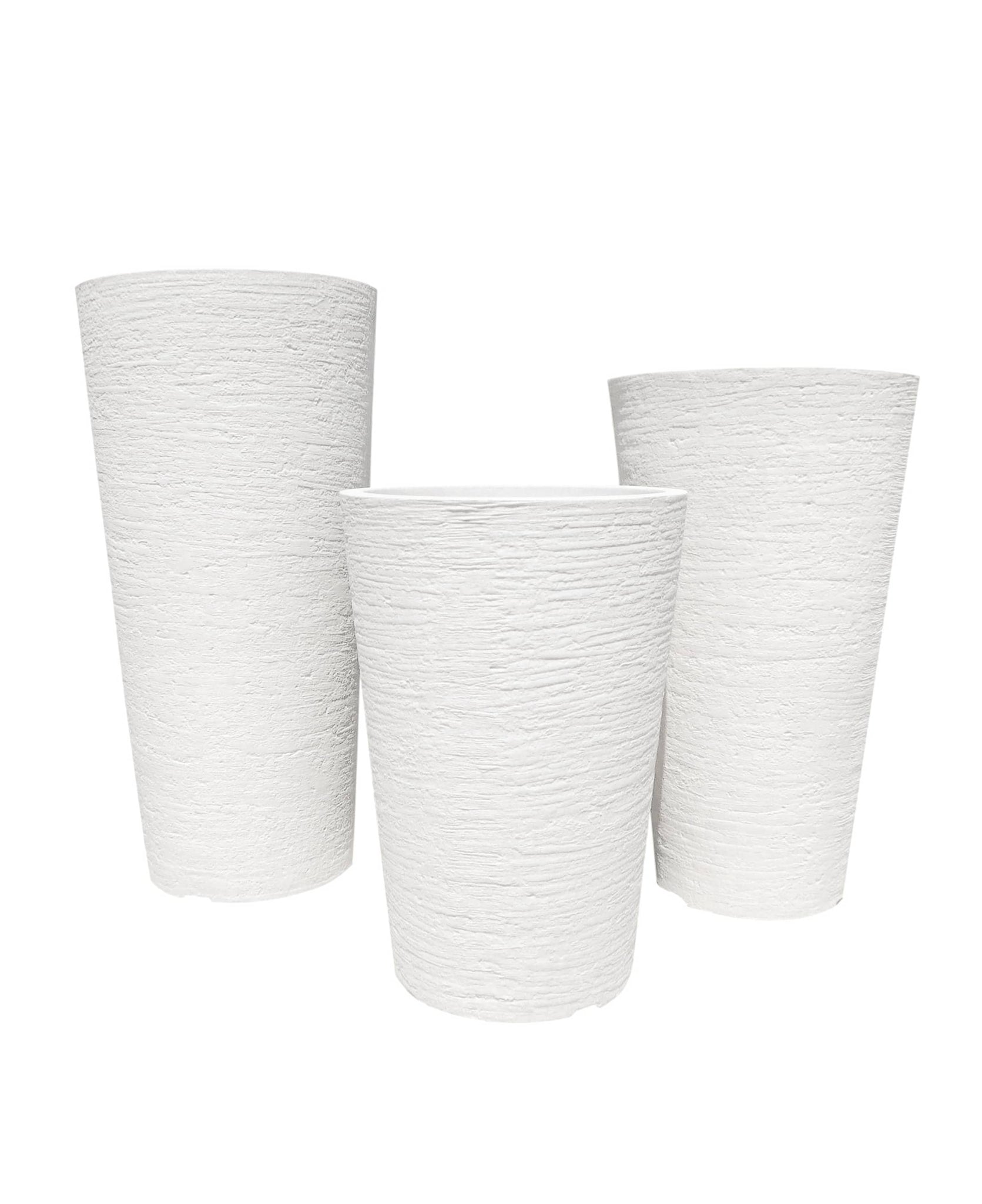 Medium Tall upright slim Modern Planters. Great for the minimalist. Modern apartment living. Great for small spaces. Lightweight. Perfect in Groups or individually displayed. Colour Off white