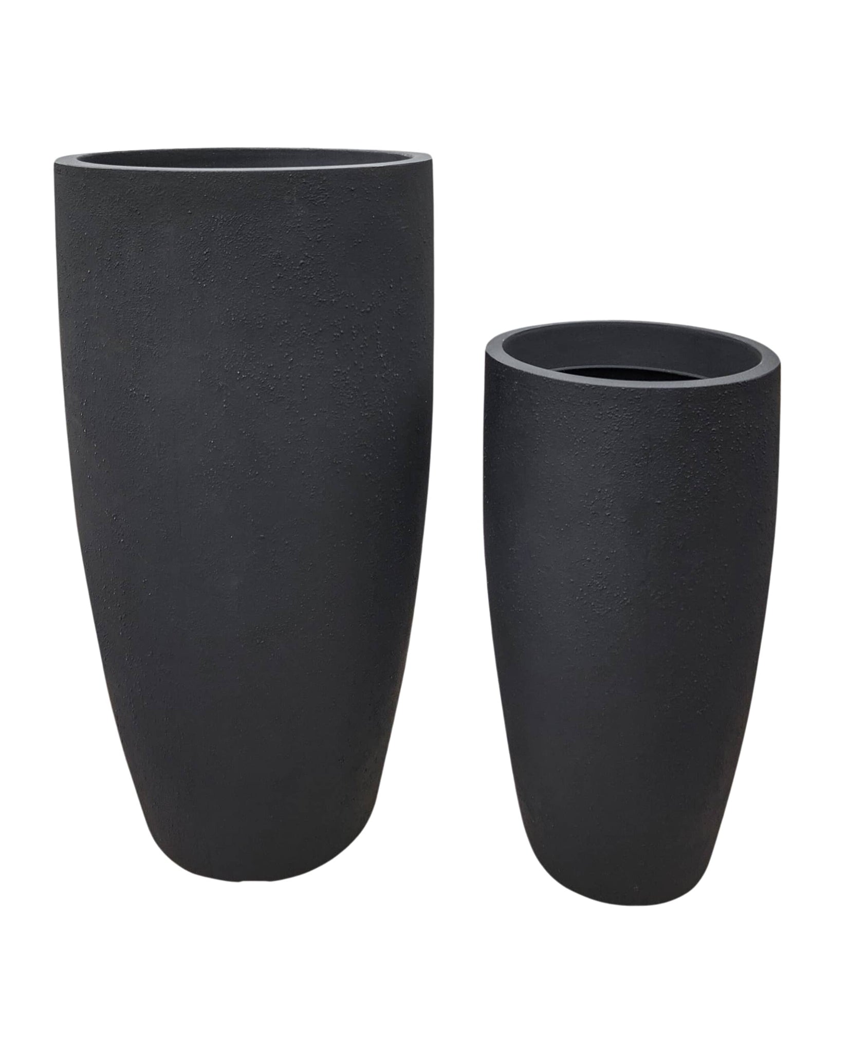 A slimline, modern statement planter by Japi that adds extra height and décor interest, bringing style into your architectural space. Textured finish. Florastyle by HIngham