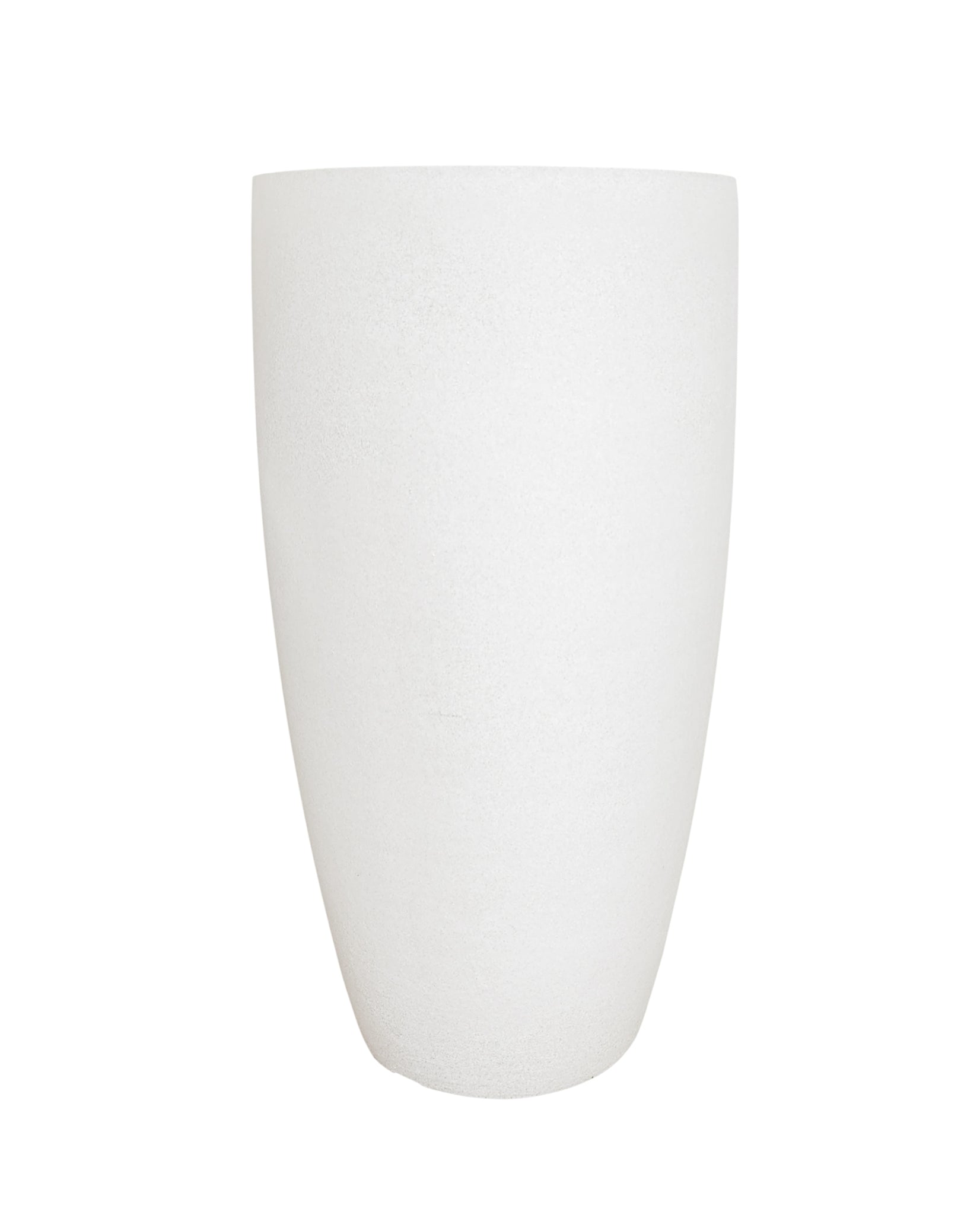 Traditional Conic Slim Japi Planter, a slimline modern statement planter  that adds extra height and décor interest, bringing style into your architectural space. Smooth finish. Florastyle by HIngham. Colour off white.