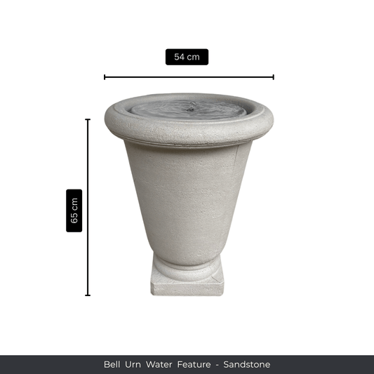 The Florastyle By Hingham Water Feature - Bell Urn Large, in a sandstone finish, has a round top and square base (65cm tall, 54cm wide)—perfect as a water feature. Made from polyresin, durable and waterproof, yet lightweight. Suitable for indoor and outdoor.
Colour: Sandstone
Price: R3850