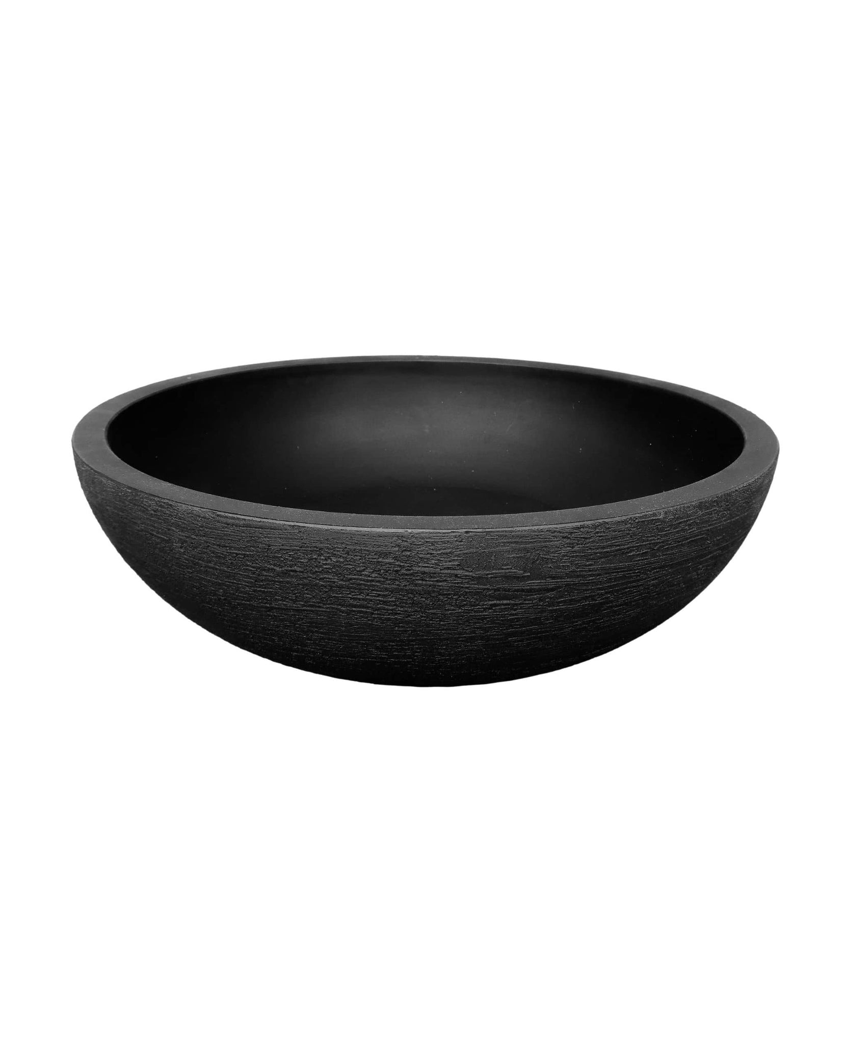 European Japi Bowl Double Walled. on Trend planting bowl, colour lead. Textured finish. Can also use as a Zen bowl. Very versatile.