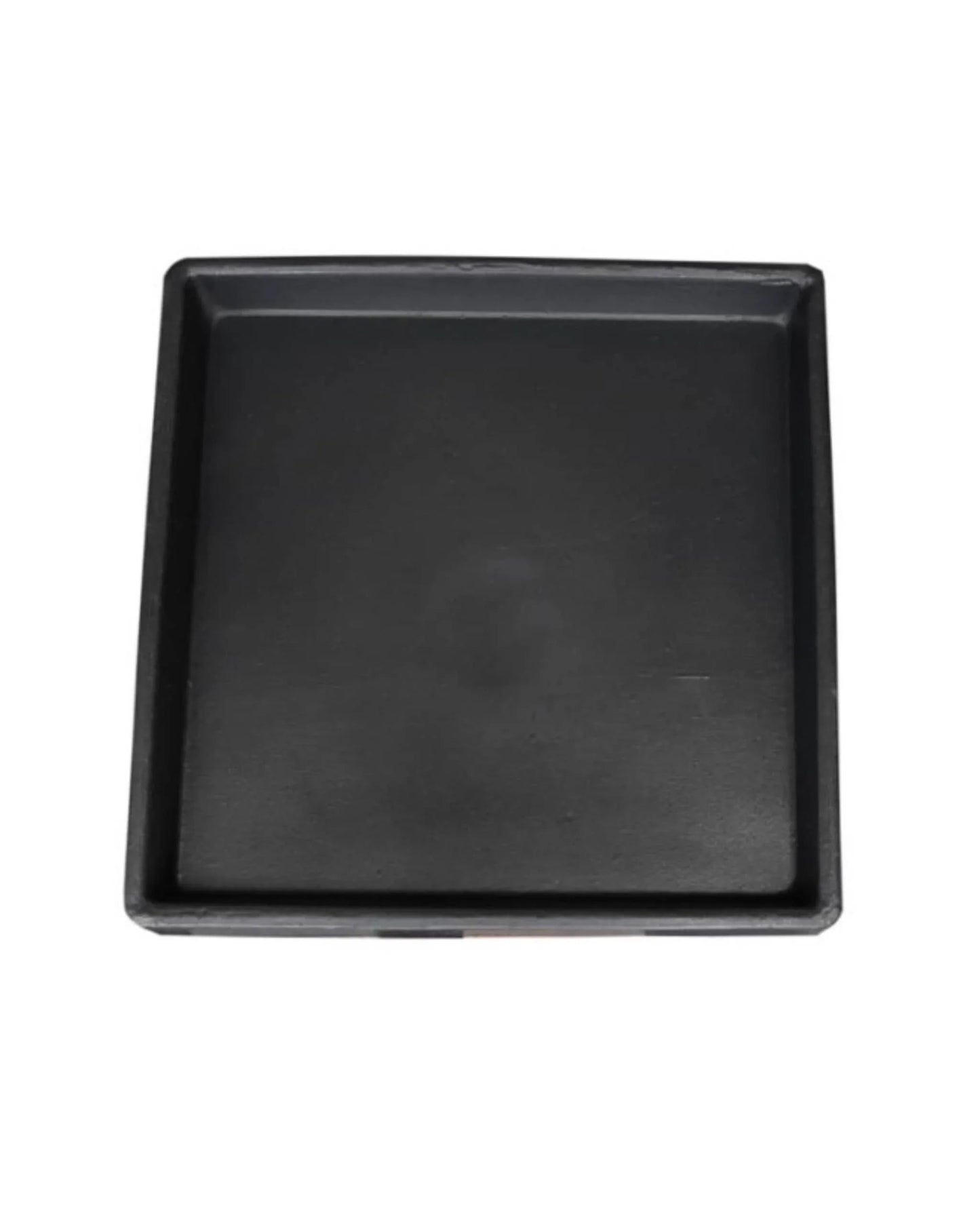 The Florastyle By Hingham Square Saucer (Driptray) is a lightweight, plain black tray with slightly raised edges, shown against a white background.