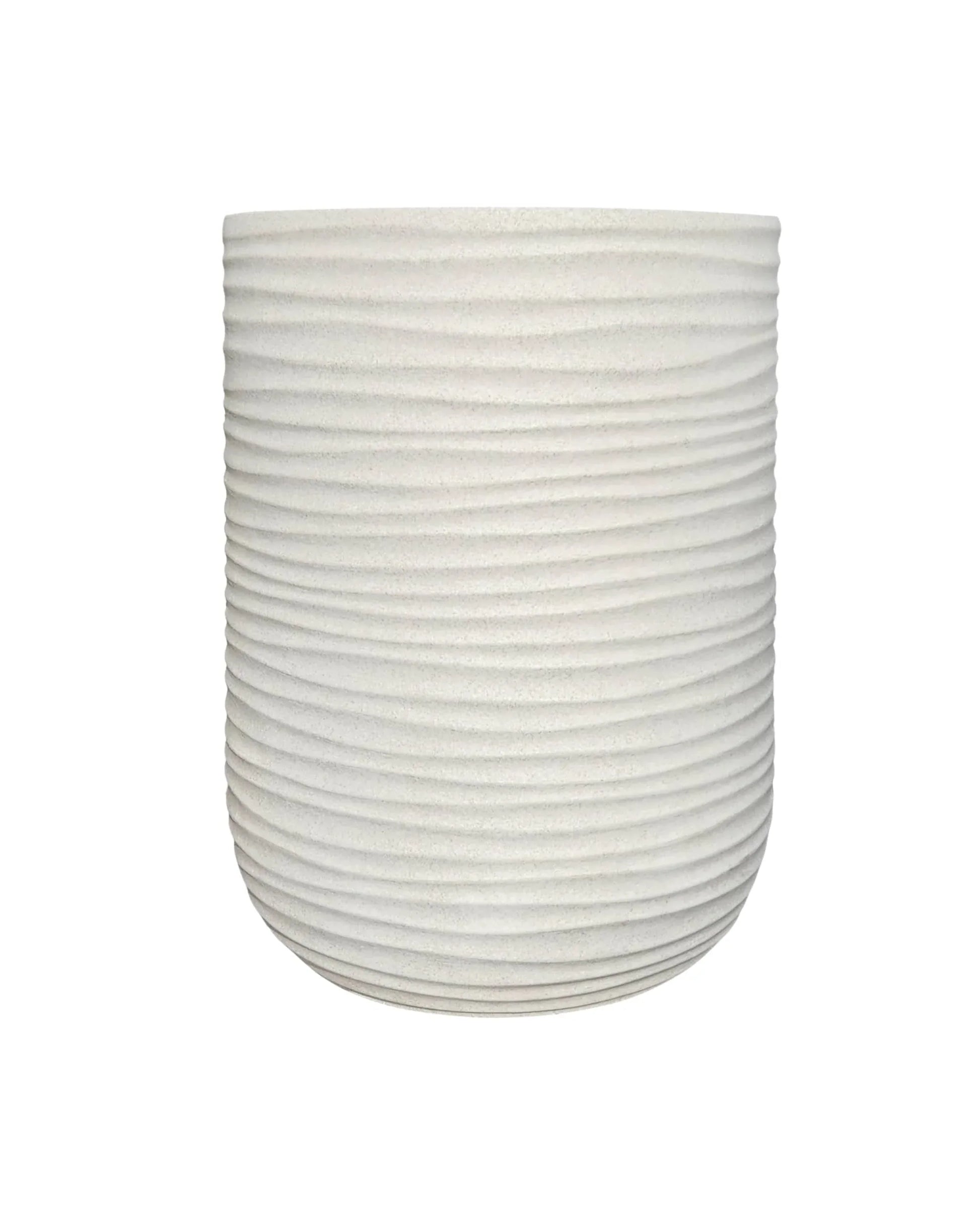 modern offwhite lagoon planters in the Japi range. Stunning wavy line details