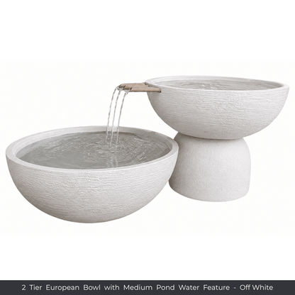 The Florastyle By Hingham Water Feature - 2 Tier European Bowl with Medium Pond features round off-white textured bowls and a spout, creating a weatherproof garden fountain perfect for any patio, hallway or living room. Made from polyresin, durable and waterproof, yet lightweight.
Colour: Off White
Price: R3850