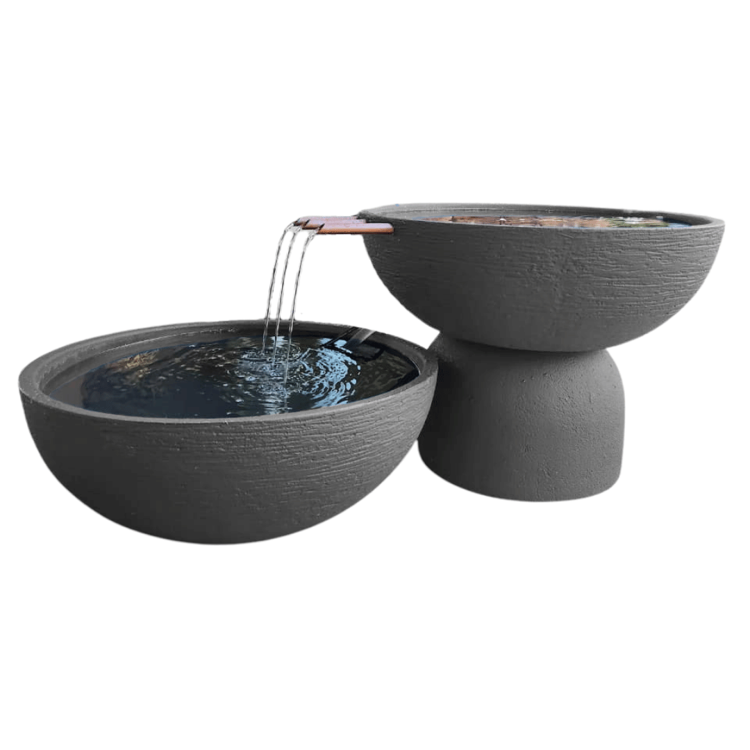 The Florastyle By Hingham Water Feature - 2 Tier European Bowl with Medium Pond showcases two round gray (Stone) bowls on a pedestal, with water flowing gracefully between them for a striking outdoor or indoor fountain display. Made from polyresin, durable and waterproof, yet lightweight.
Colour: Stone
Price: R3850
