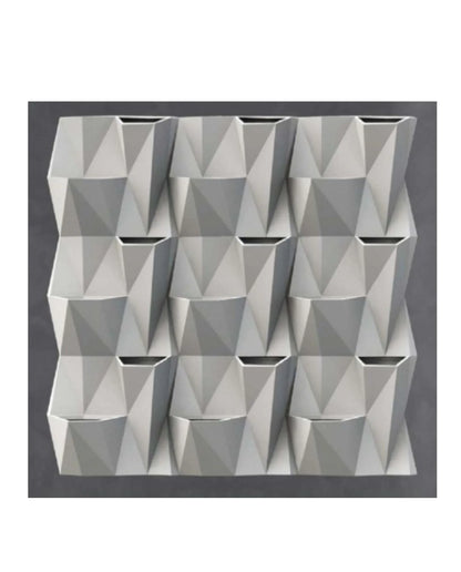 Nine Angolo Japi Studio Wall Planters in a block of 3 x 3 panels. forming a beautiful vertical garden. Florastyle by Hingham.