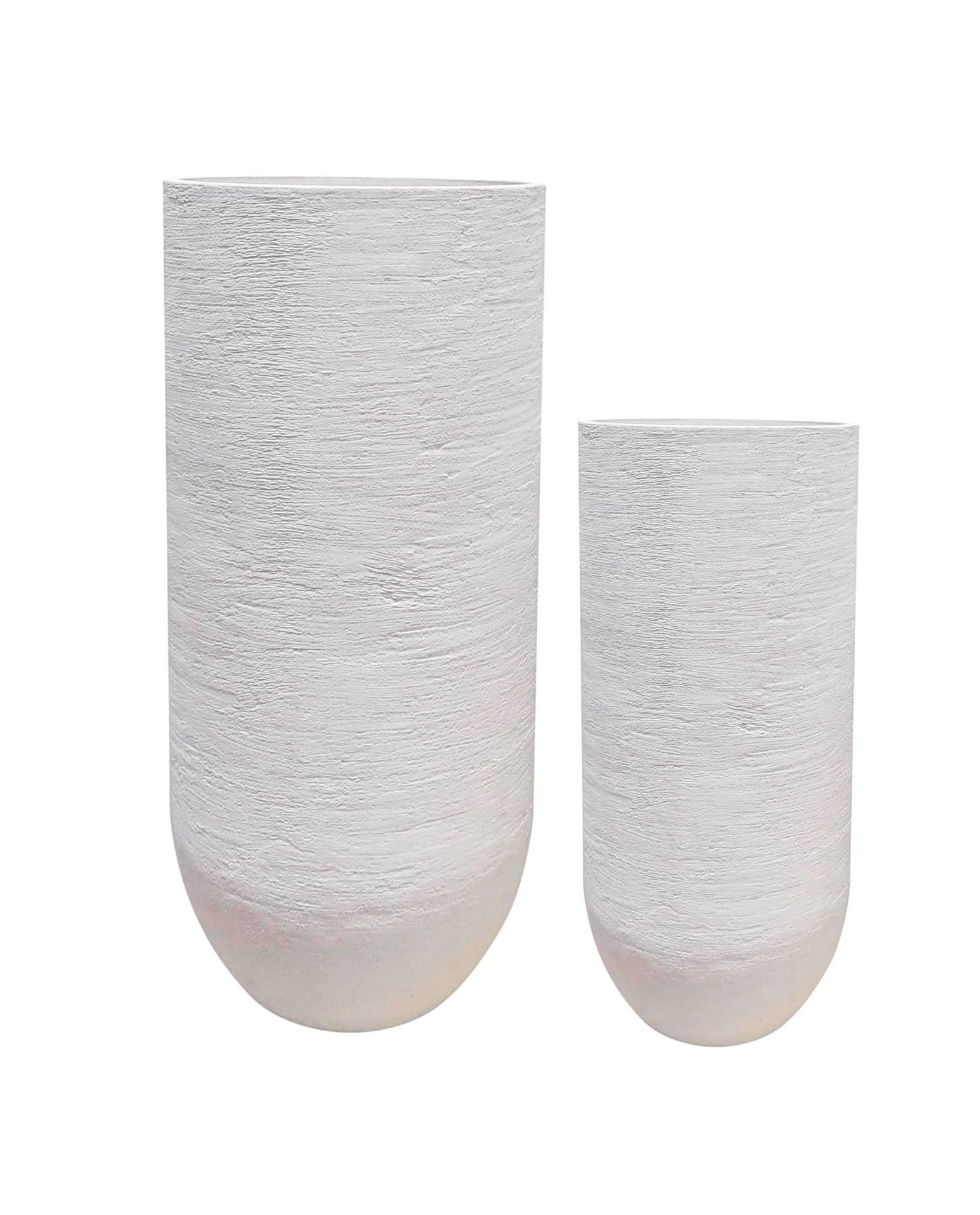 European Verticale Japi Planter, Tall and sleek textured finish. Beautiful complement to any decor. Adds height  and elegance. Florastyle by Hingham.