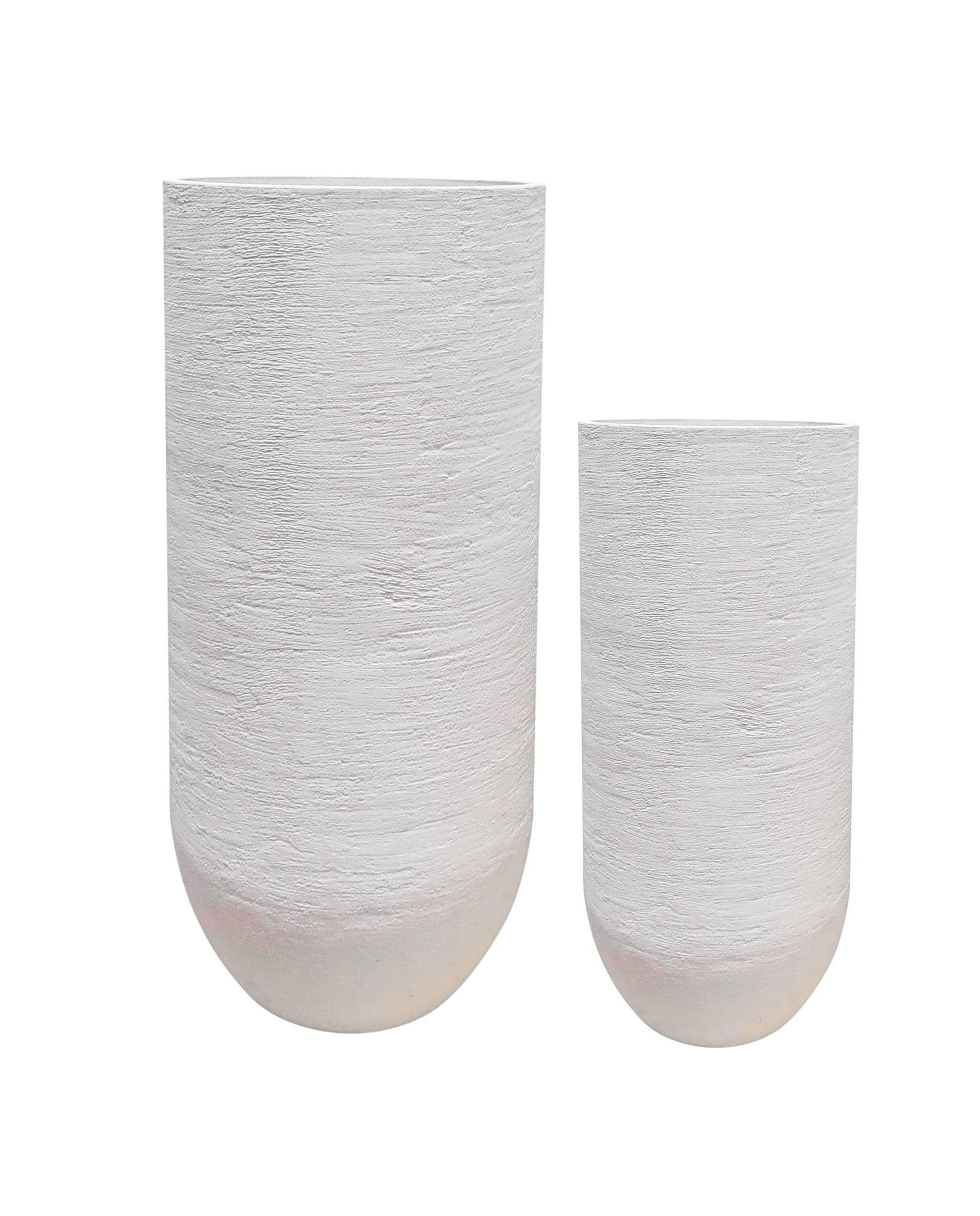 European Verticale Japi Planter, Tall and sleek textured finish. Beautiful complement to any decor. Adds height  and elegance. Florastyle by Hingham.