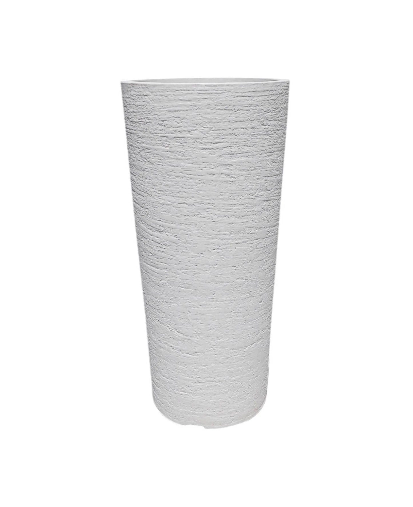 Meduim Tall plant pot, slim with a textured finish. The European Conic Japi planter shown in the colour Sandstone is suitable with any style of decor. Fits in to narrow spaces. Florastyle by Hingham.