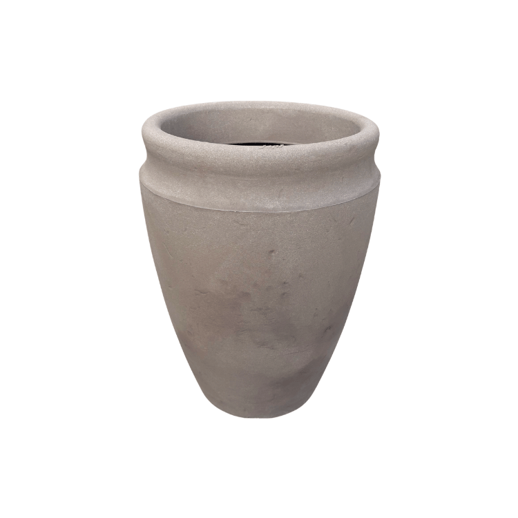 The Antique Japi Planter by Florastyle By Hingham is a large, light brown ceramic pot with a rounded rim, shown on a white background.