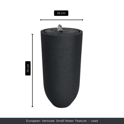 The Florastyle By Hingham Water Feature - European Verticale Small is a tall, black (Lead) cylindrical fountain (70 cm high x 33 cm diameter) with a top spout—ideal for indoor or outdoor spaces. Made from polyresin, durable and waterproof, yet lightweight spaces.
Colour: Lead
Price: R3465
