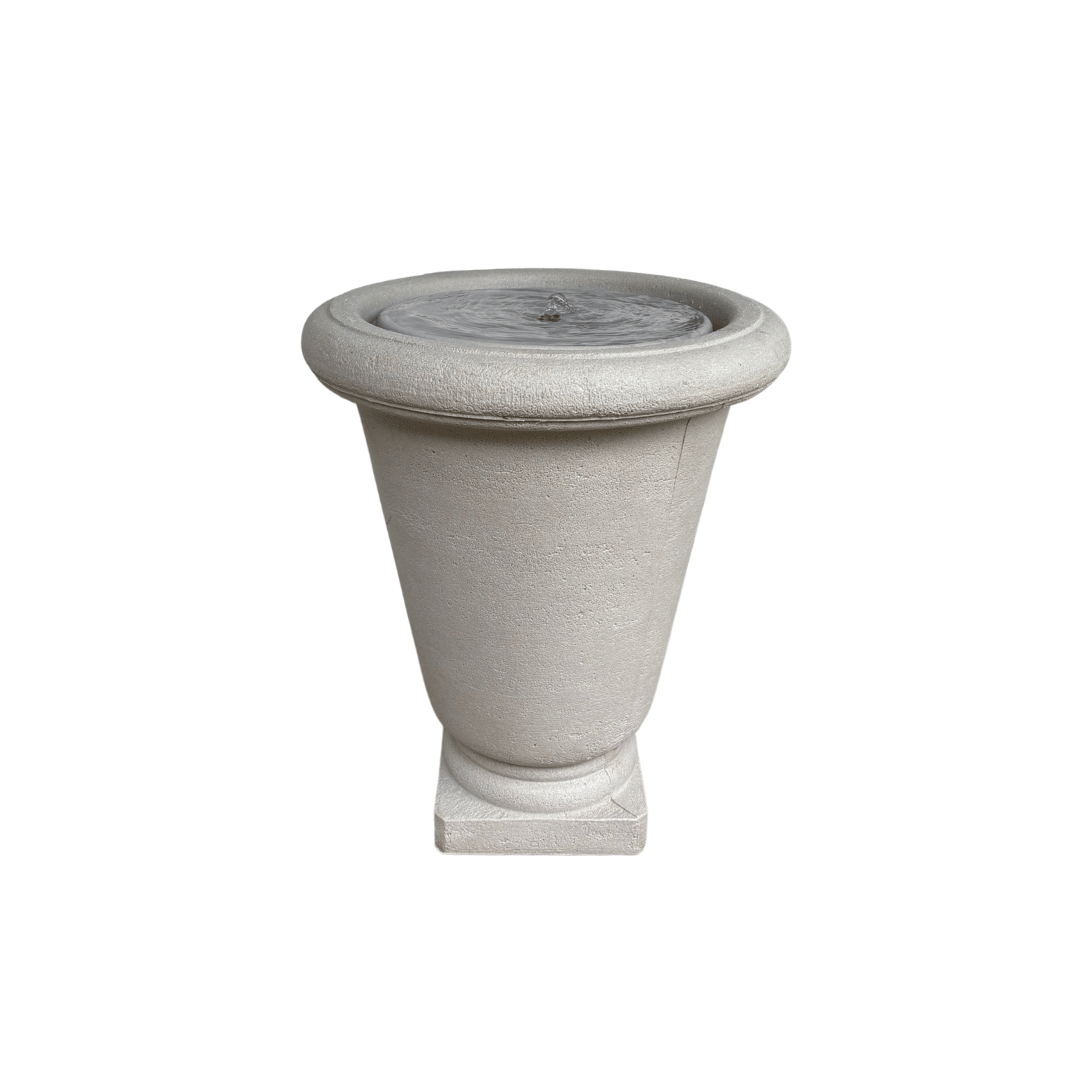 The Florastyle By Hingham Water Feature - Bell Urn Large is a tall, gray-beige (Sandstone), urn-shaped stone fountain with a circular basin and square base, shown isolated on a white background. Made from polyresin, durable and waterproof, yet lightweight. Suitable for indoor and outdoor.
Colour: Sandstone
Price: R3850