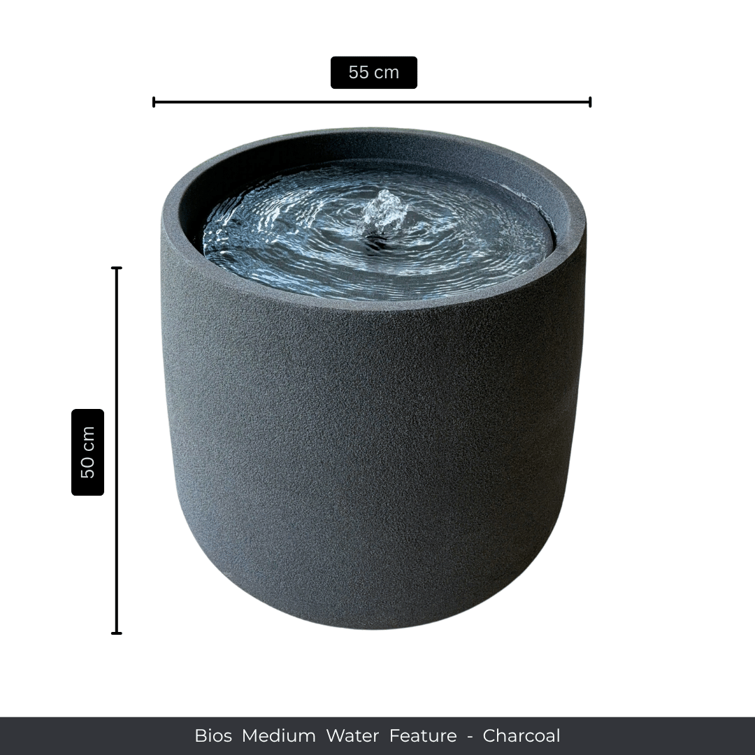 The Florastyle By Hingham Water Feature - Bios Medium is a charcoal-colored fountain with a smooth finish, 55 cm wide and 50 cm tall. Ideal as indoor or outdoor decor, it features swirling water at the top and adds elegance to any space. Made from polyresin, durable and waterproof, yet lightweight. Suitable for indoor and outdoor spaces.
Colour: Charcoal
Price: R4465