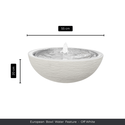 The Florastyle By Hingham Water Feature - European Bowl Medium is an off-white, European-inspired outdoor fountain with gentle water flow. The bowl measures 55 cm wide and 20 cm tall. Made from polyresin, durable and waterproof, yet lightweight. Suitable for indoor and outdoor spaces.
Colour: Off White
Price: R2995