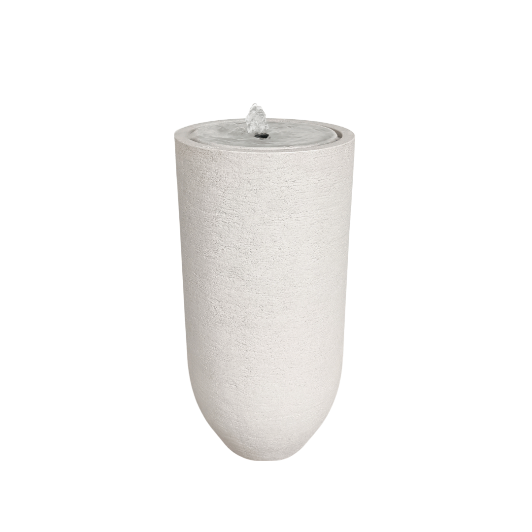 The Florastyle By Hingham Water Feature - European Verticale Small is a tall, white cylindrical stone fountain with a smooth finish and gentle water flow—perfect as an elegant addition to your indoor garden decor. Made from polyresin, durable and waterproof, yet lightweight. Suitable for indoor and outdoor spaces.
Colour: Off White
Price: R3465