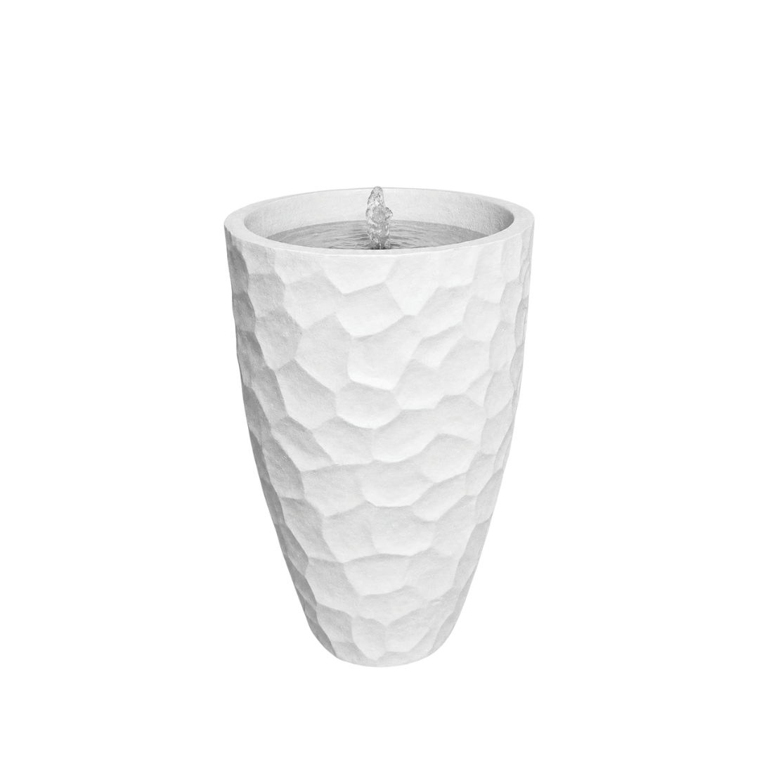 The Florastyle By Hingham Water Feature - Prisma Conic Medium is a tall, off-white geometric planter-style fountain in lightweight polyresin, with a hammered texture and central bubbling water for a modern accent in any space. Made from polyresin, durable and waterproof, yet lightweight.
Colour: Off White
Price: R3095