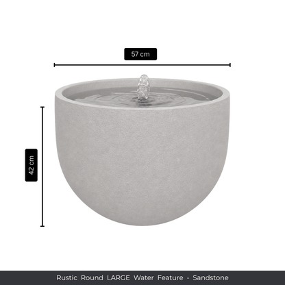 The Florastyle By Hingham Water Feature - Rustic Round is a sandstone-colored, UV-resistant fountain with central bubbling water, measuring 57cm wide by 42cm tall—ideal as a patio accent for any rustic outdoor space. Made from polyresin, durable and waterproof, yet lightweight. Suitable for indoor and outdoor spaces.
Colour: Sandstone
Price: R3625