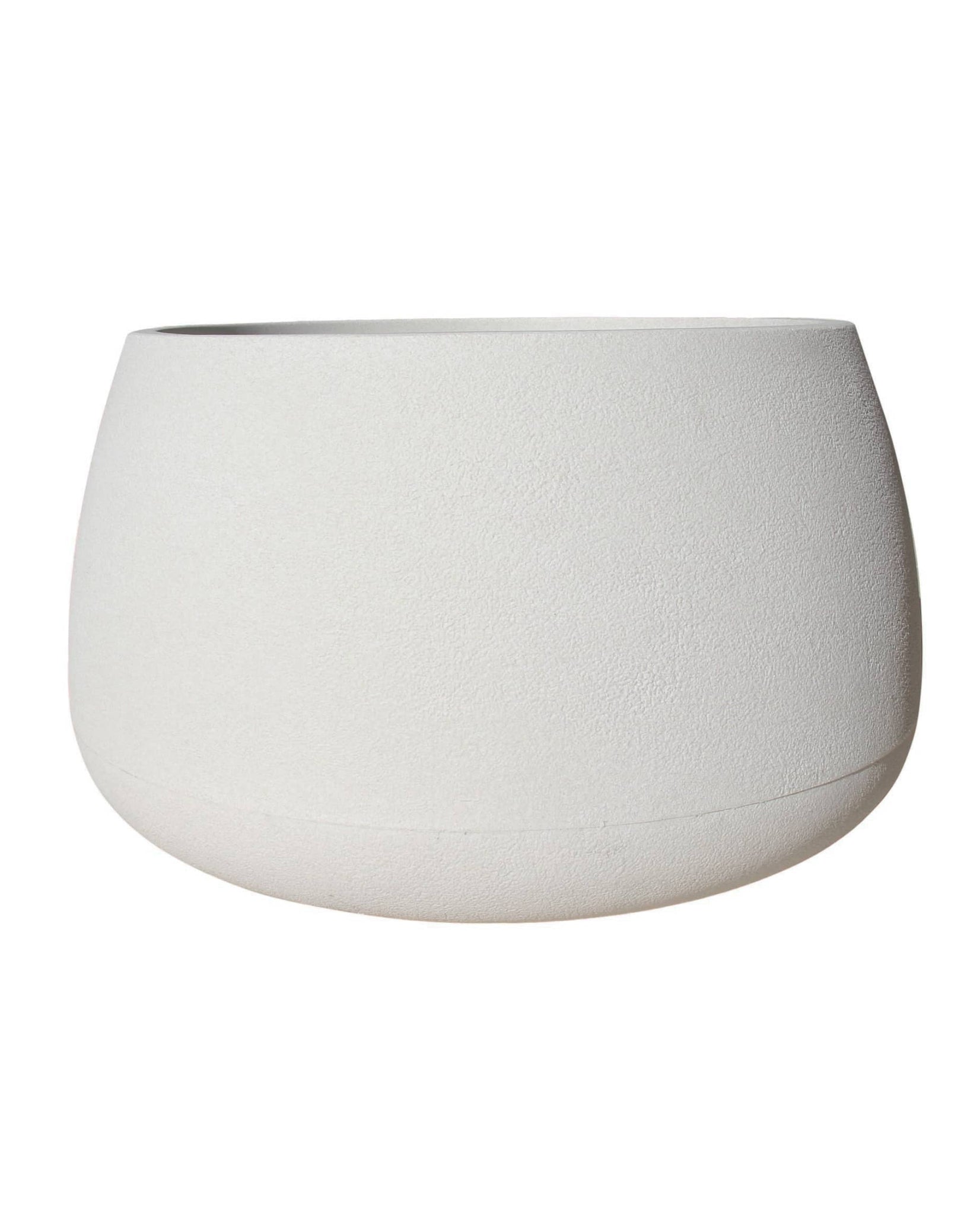 Off-white Low rise modern contemporary plant pot with stunning slightly textured finish, and wide neck for planting. Order at Florastyle by Hingham.