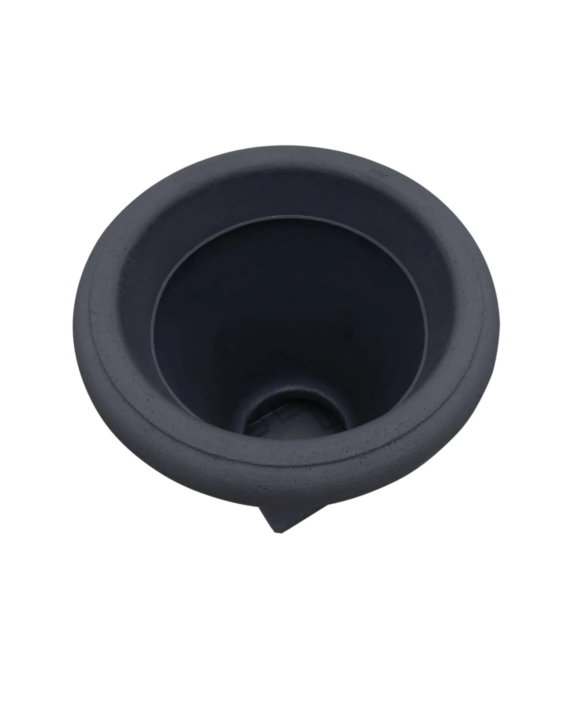 Aerial view of the bell urn pot showing the inside rim. Beautiful rounded top edge