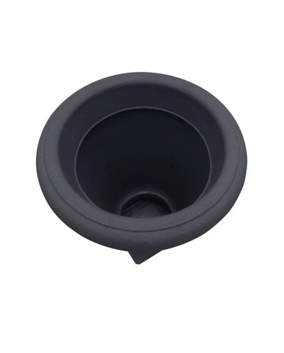 Aerial view of the bell urn pot showing the inside rim. Beautiful rounded top edge