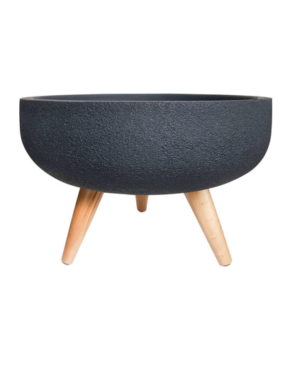 Rustic Bowl Japi Planter (CACHE POT) With Stand JVRD45