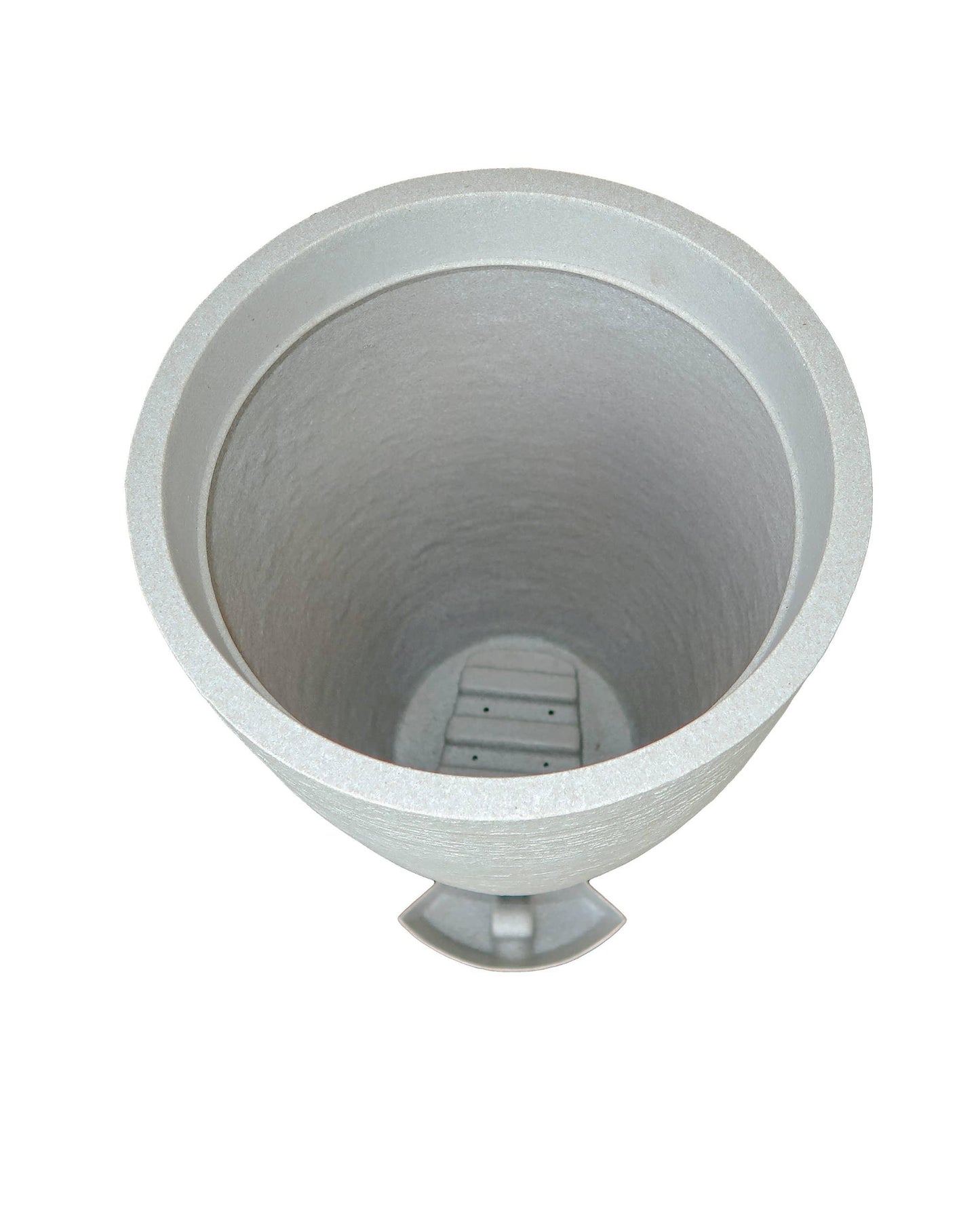 Modern conic round upright planter in Sandstone. Ariel view