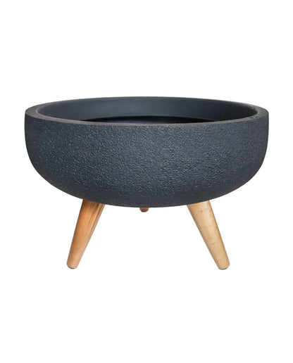 Rustic Bowl Japi Planter (CACHE POT) With Stand JVRD45