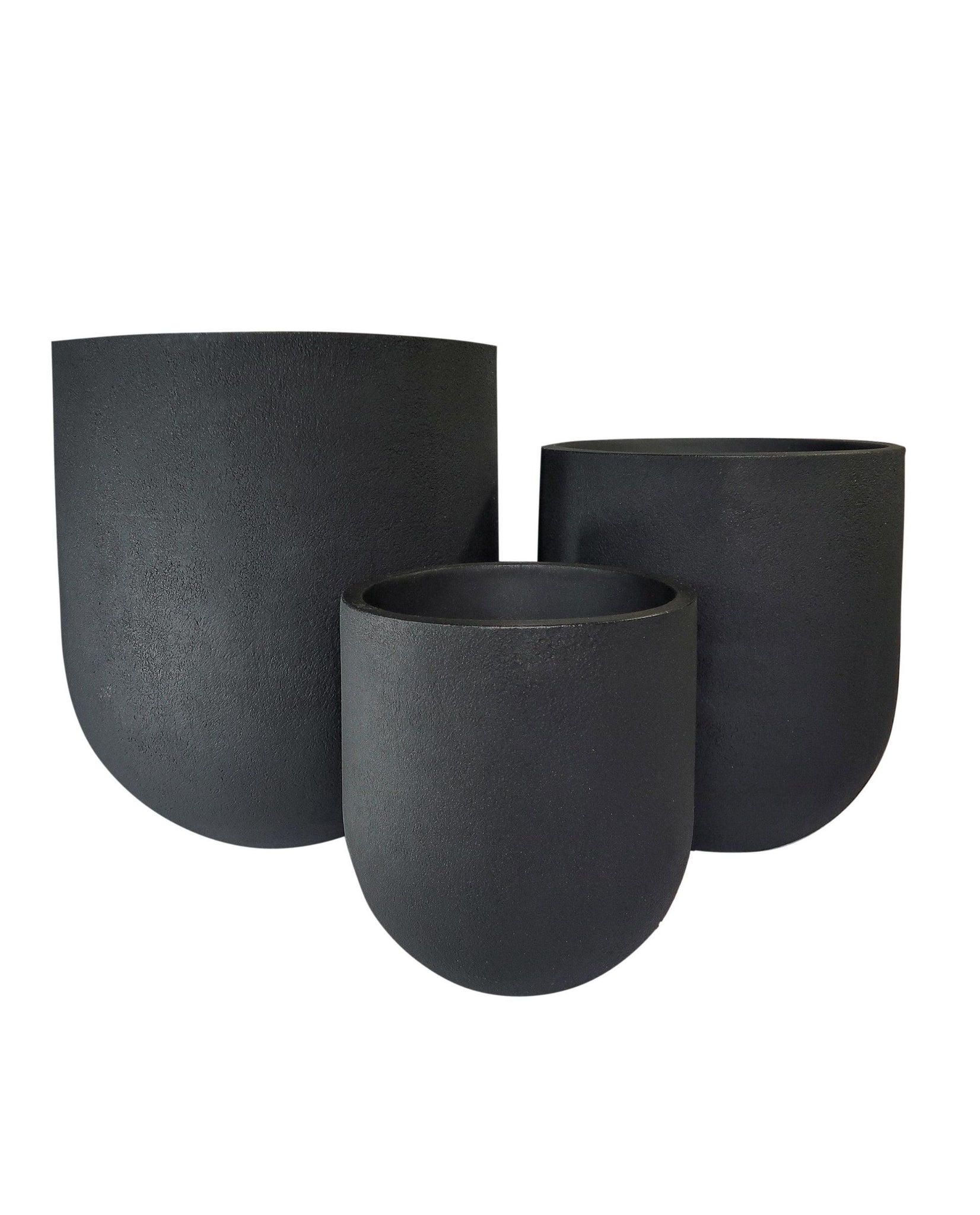 Clean lines, Modern Plant pots. 3 sizes. On Trend Colour Lead (black)