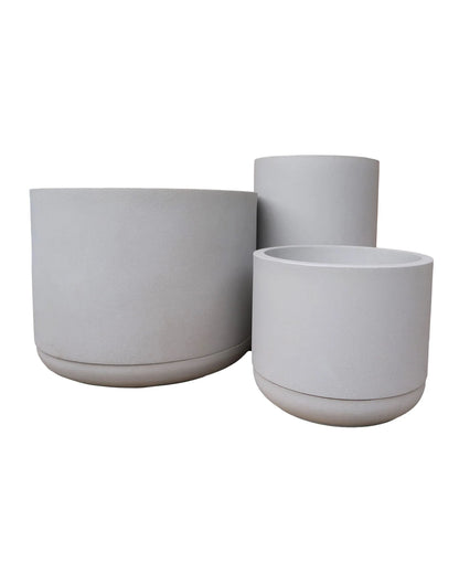 Match Cylinder Japi Planter With Saucer