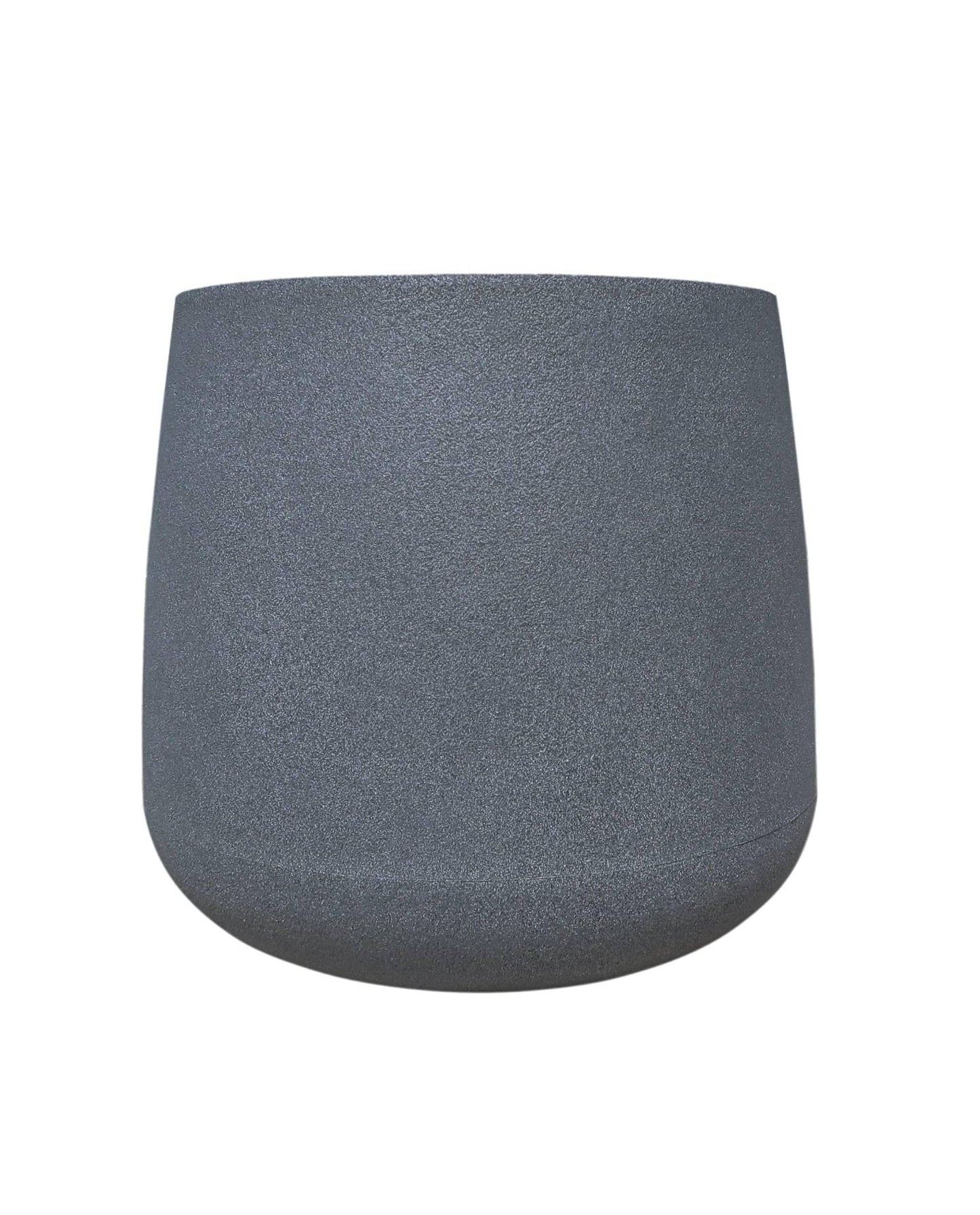 Side view of the medium Bios plant pot showing the beautiful textured finish and clean straight upright lines of the pot in colour Charcoal. Florastyle by Hingham.