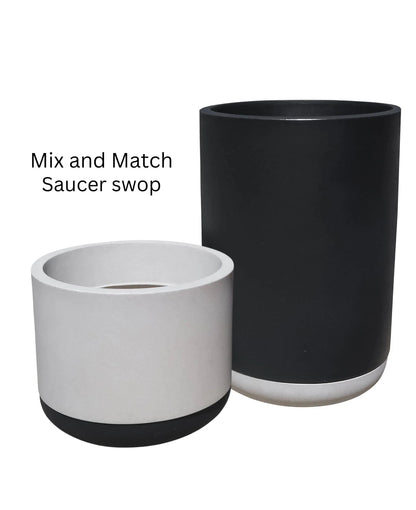 Match Cylinder Japi Planter With Saucer