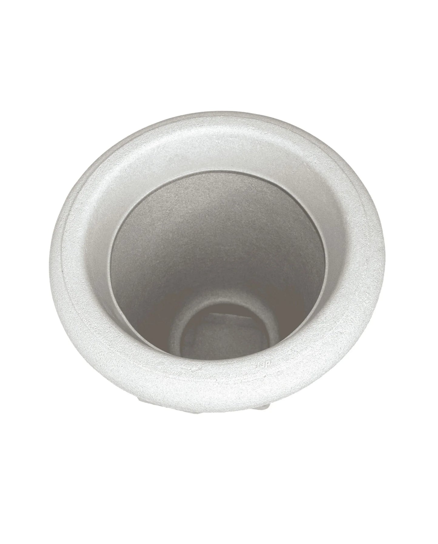 Aerial view  of the bell urn pot showing the inside rim.  Beautiful  rounded top edge