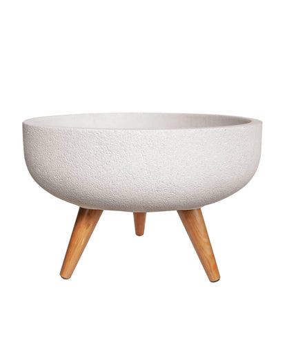 Rustic Bowl Japi Planter (CACHE POT) With Stand JVRD45