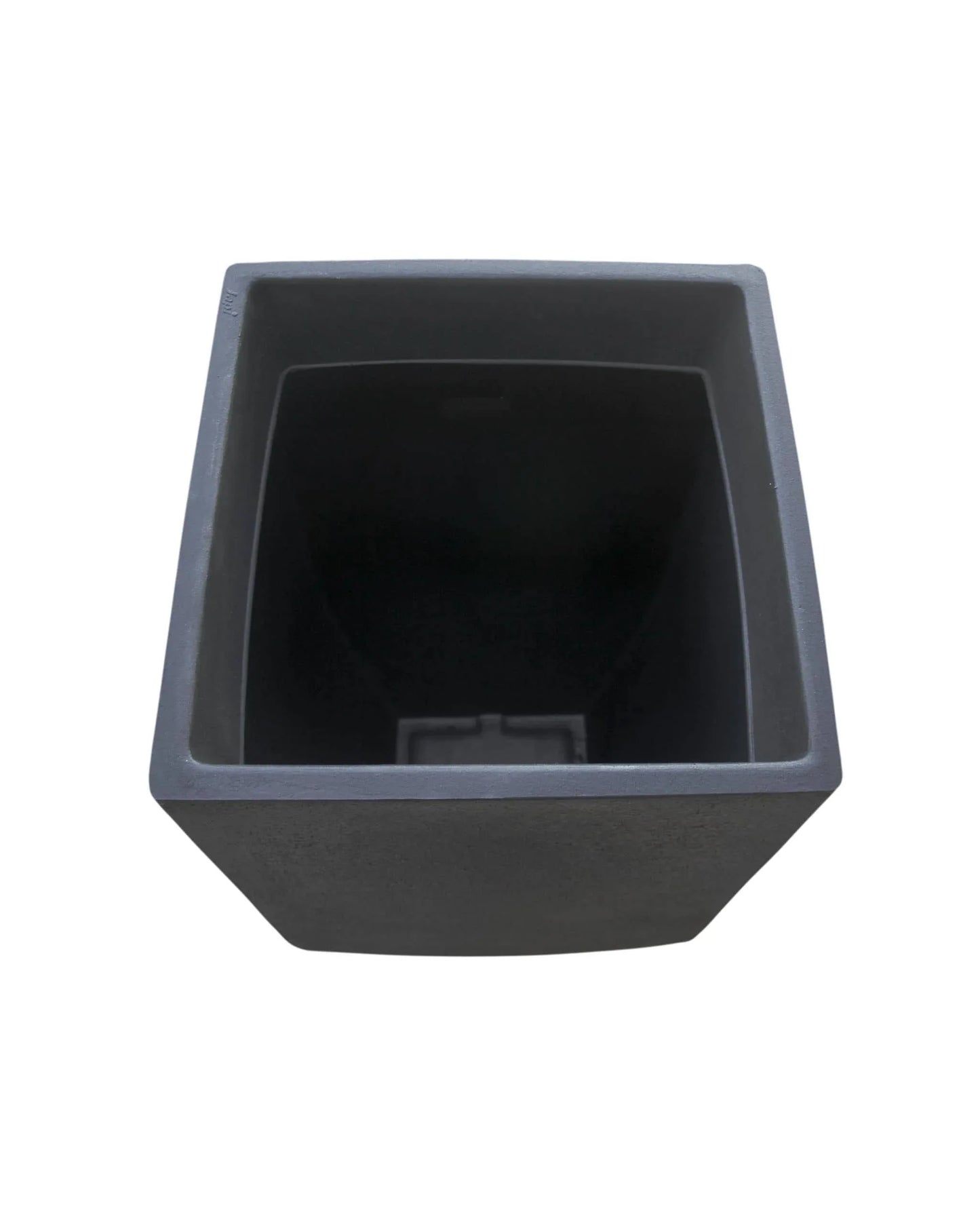 Aeriel view into the Japi verticale square planter, tall, upright, colour lead (black)