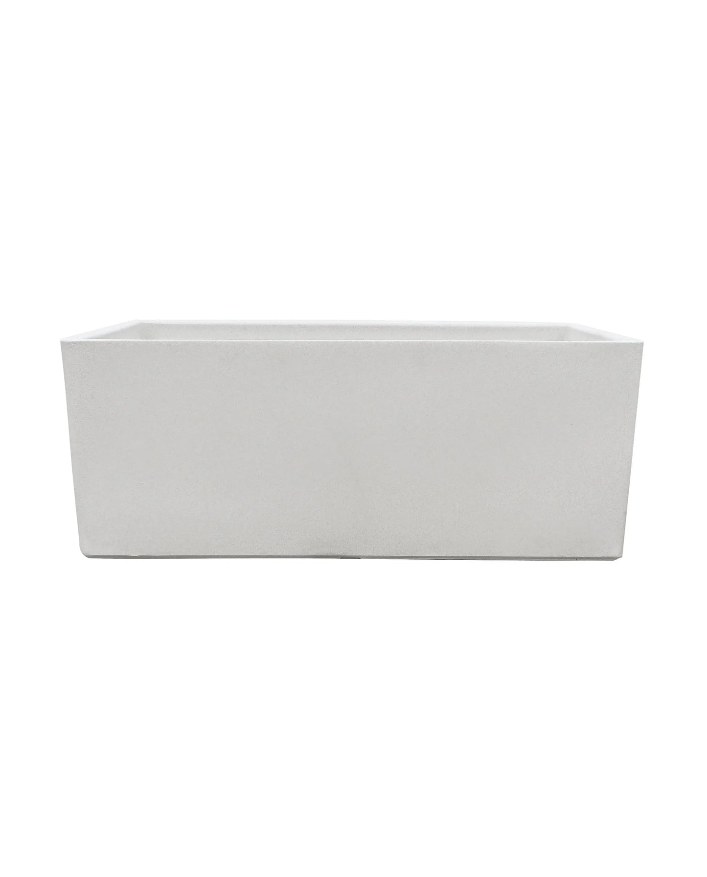 The Flat Japi Window Box - Double Walled by Florastyle By Hingham is a rectangular, light gray concrete planter with smooth sides and a minimalist design, shown against a plain white background.