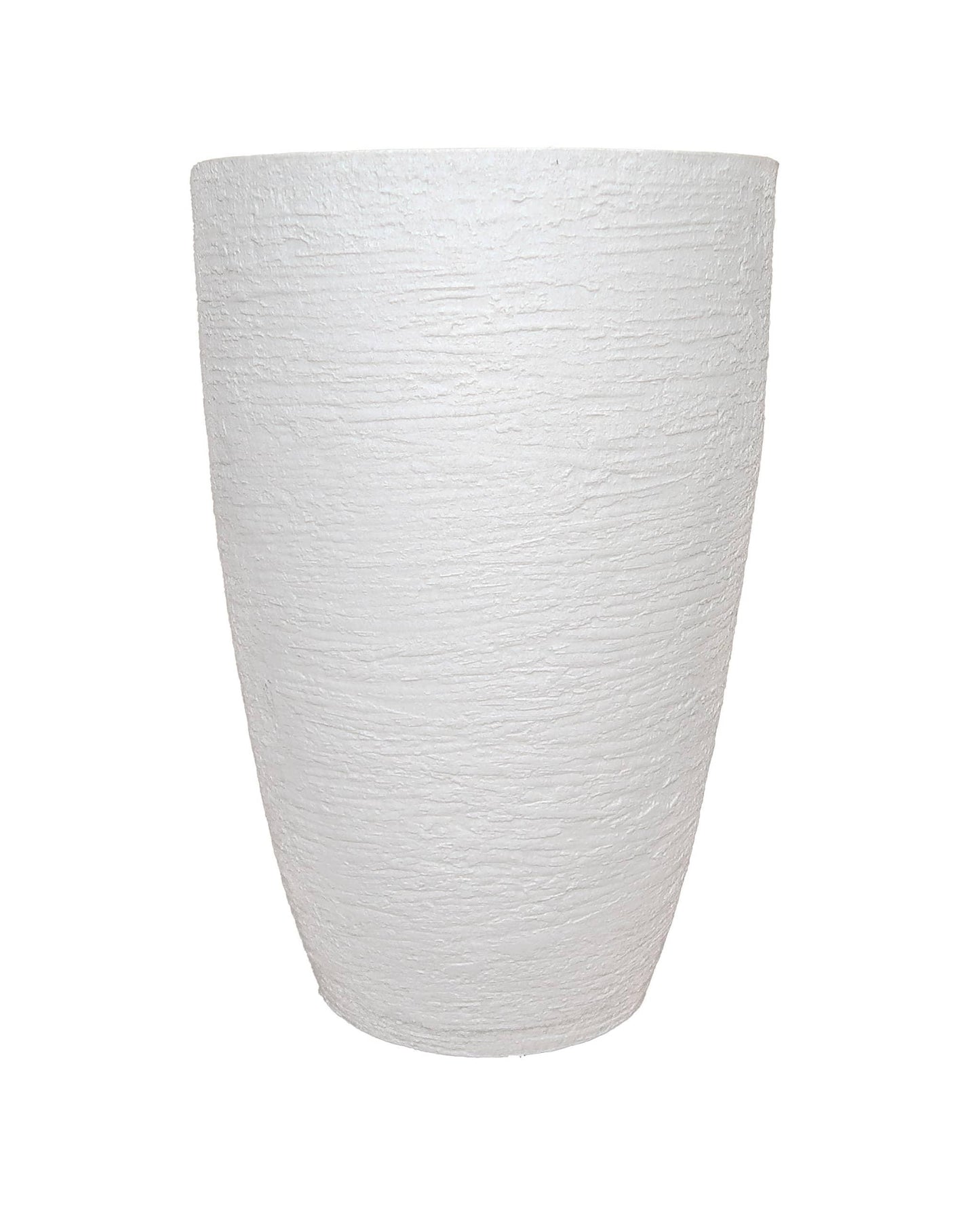 Modern conic round upright planter, showing the side view without the drip tray visible