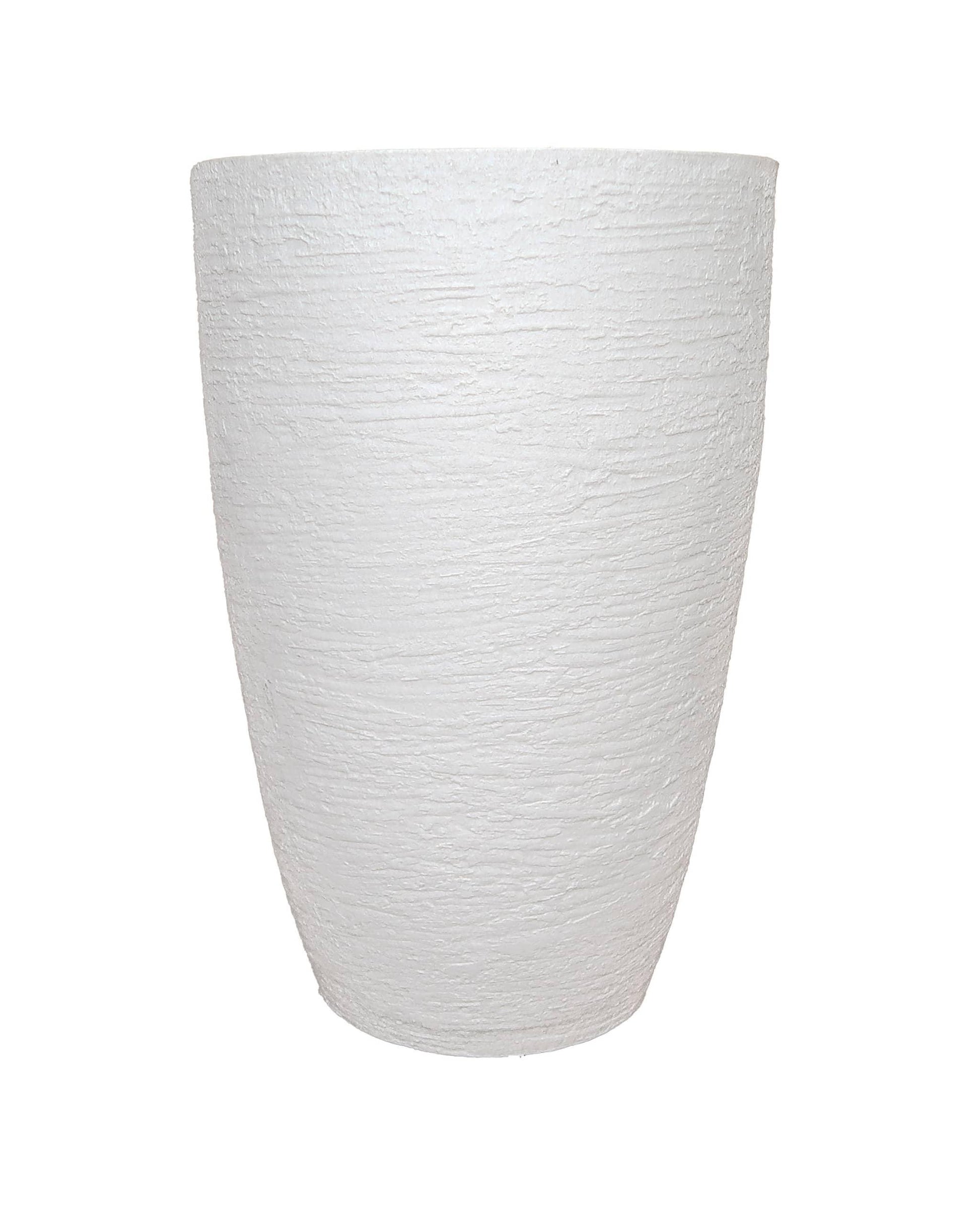 Modern conic round upright planter, showing the side view without the drip tray visible