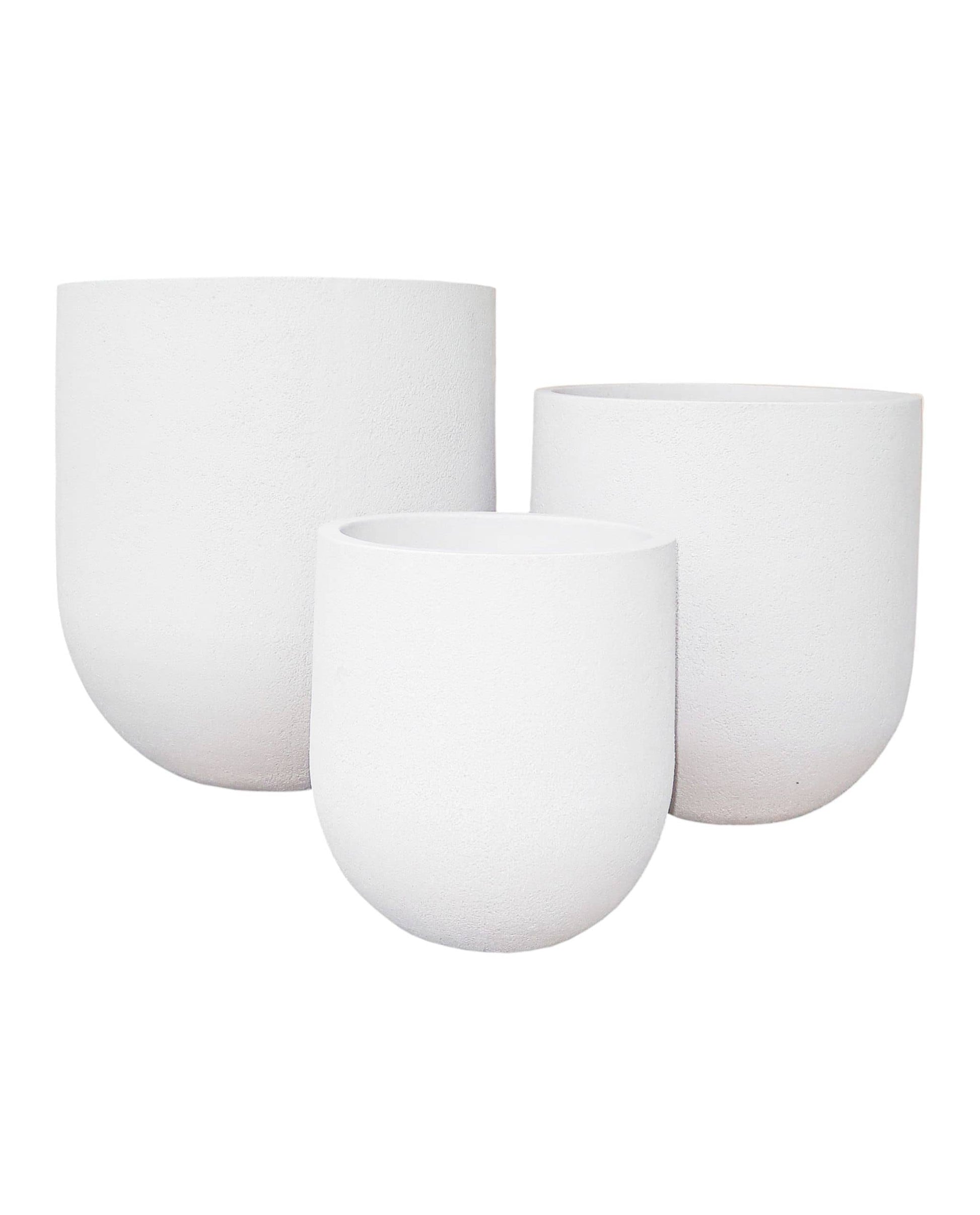 Clean lines, Modern Plant pots. 3 sizes.  colour off white