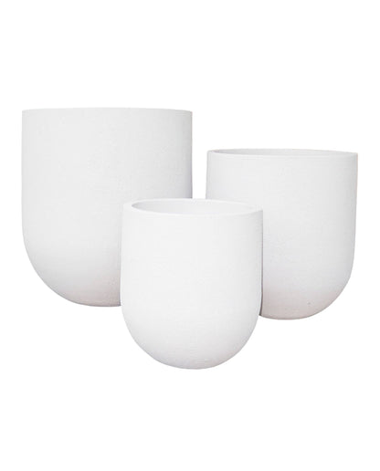 Clean lines, Modern Plant pots. 3 sizes.  colour off white