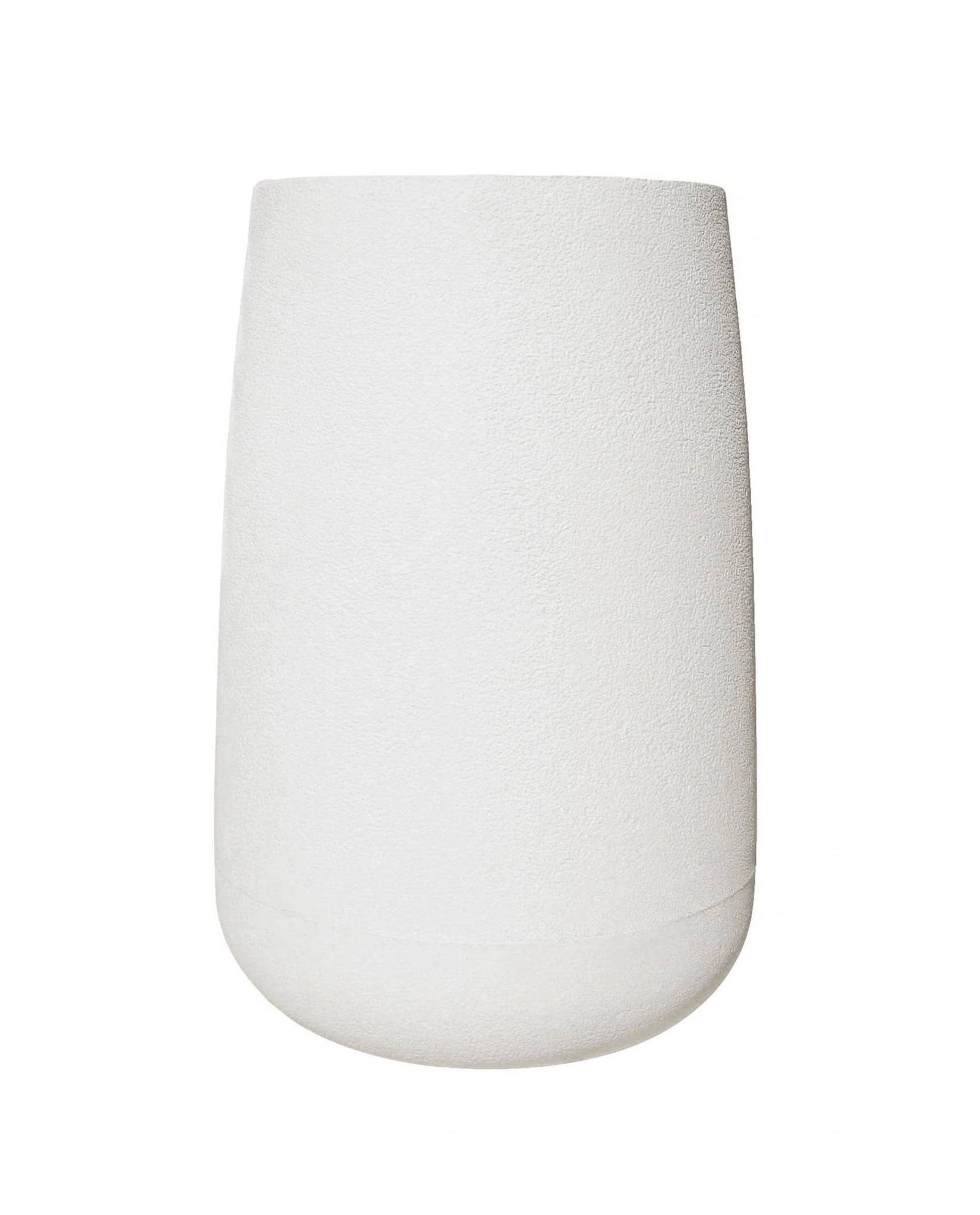 Tall Bios plant pot side view showing the beautiful shape and straight lines of the modern architectural planter, in colour off-white. Orders at Florastyle by Hingham.