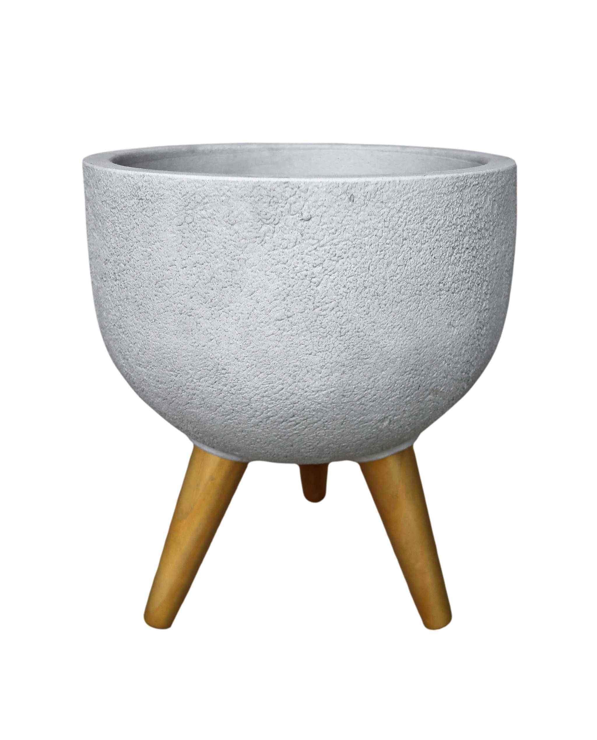 Rustic Round Japi Planter WITH STAND modern houseplant pot