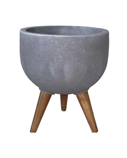 Rustic Round Japi Planter (CACHE POT) With Stand