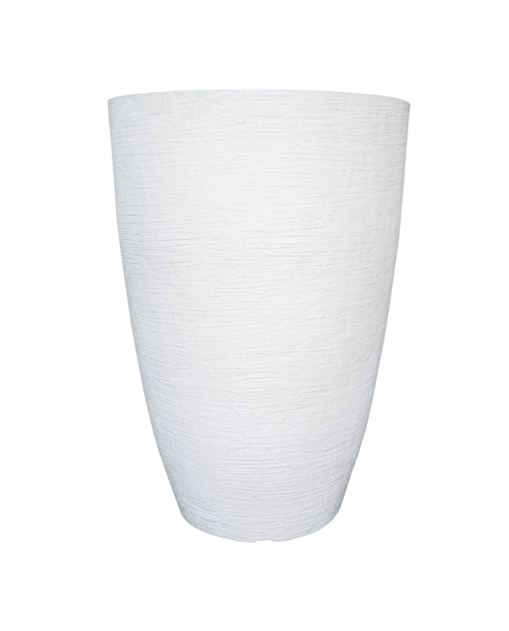 Large upright plant pot. Textured finish. Lightweight poly carbon. Modern and stylish.