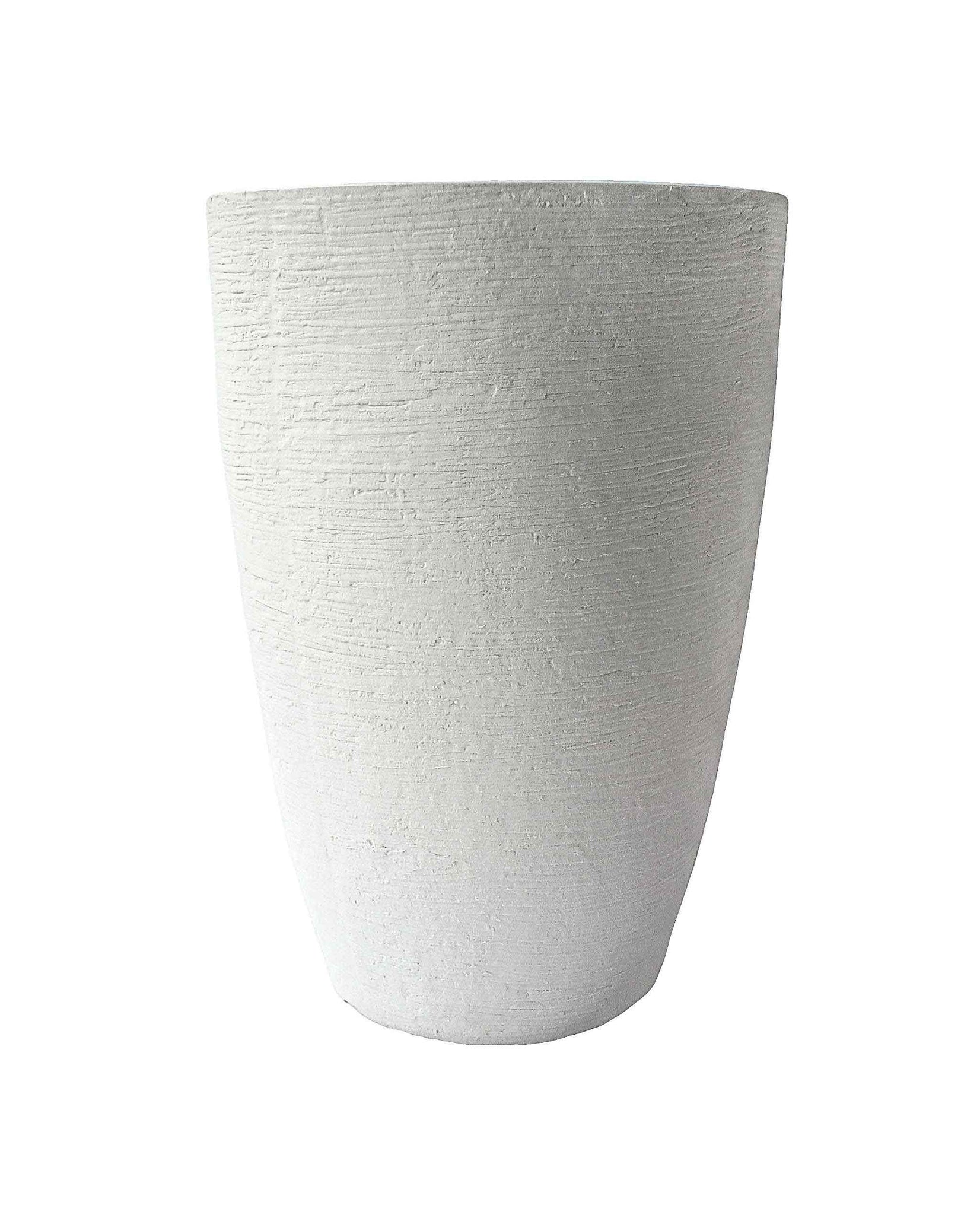 Large upright plant pot. Textured finish. Lightweight poly carbon. Modern and stylish.